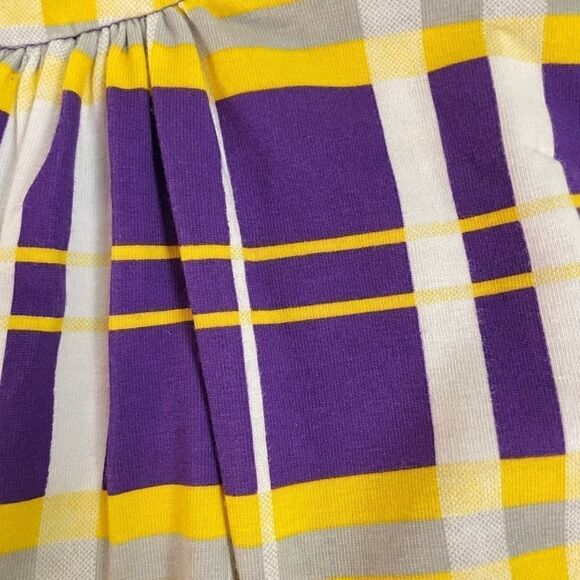 Tracy Negoshian Purple Yellow Plaid Dress NWT Small - Picture 4 of 4